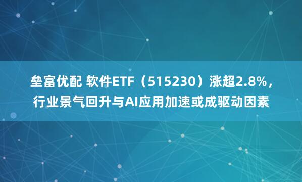 垒富优配 软件ETF（515230）涨超2.8%，行业景气回升与AI应用加速或成驱动因素