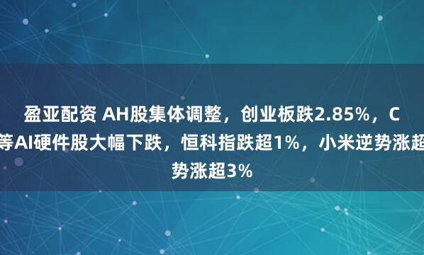 盈亚配资 AH股集体调整，创业板跌2.85%，CPO等AI硬件股大幅下跌，恒科指跌超1%，小米逆势涨超3%